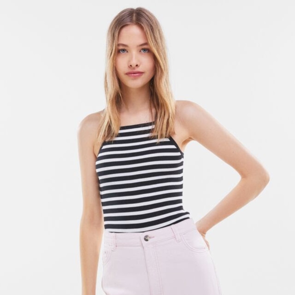 Bershka Striped Nylon Bodysuit
